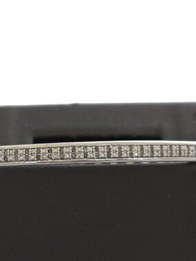 BEAUTIFUL Diamond Accent Bangle Bracelet SILVER SIGNED CHINA